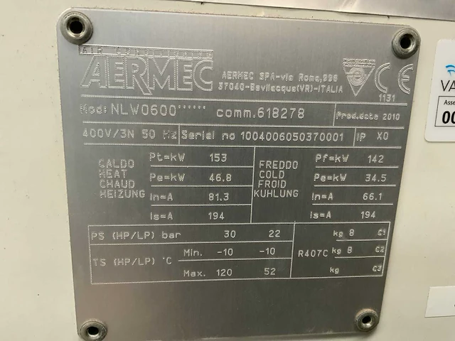 2010 aermec nlw0600 chiller warmtepomp - afbeelding 7 van  8