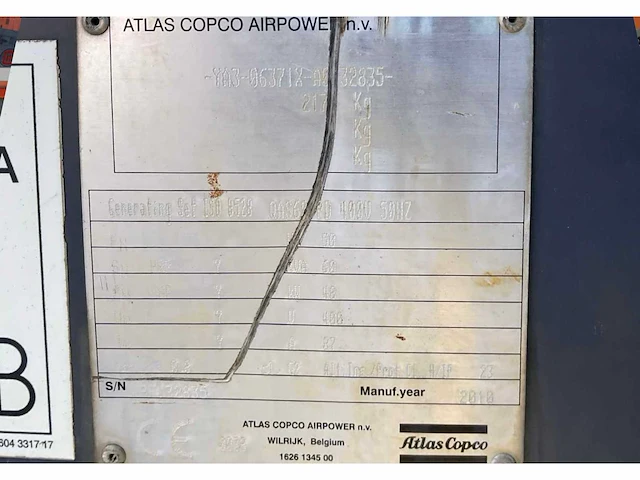 2010 atlas copco qas 60 stroom aggregaat - afbeelding 9 van  17