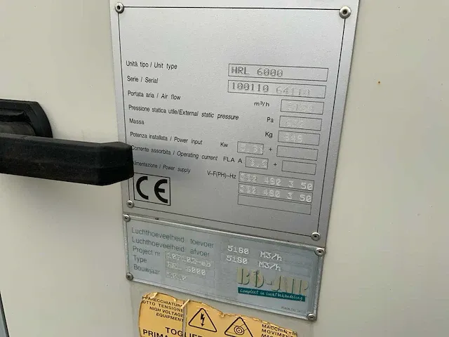 2010 bo-air ecovent 3 hrl 6000 luchtbehandelingsinstallatie - afbeelding 3 van  11