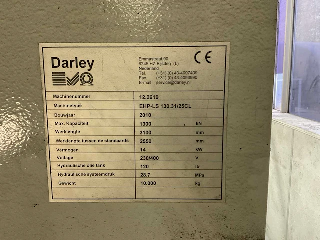 2010 darley ehp 130 cl cnc kantbank - afbeelding 9 van  27