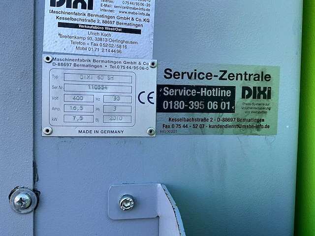 2010 dixi 60sh afvalpers / kartonpers verticale balenpers - afbeelding 2 van  24