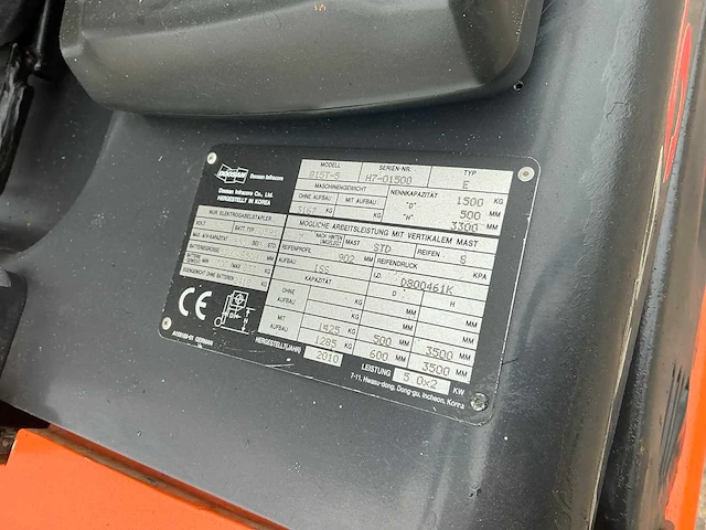 2010 doosan b15t-5 vorkheftruck - afbeelding 4 van  11