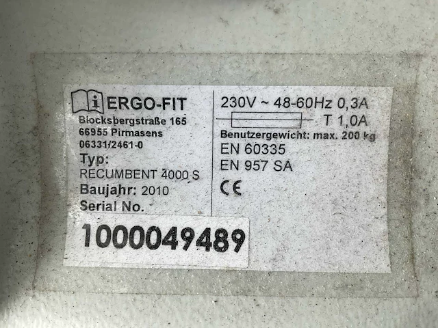 2010 ergo-fit 4000s recumbend home trainer - afbeelding 6 van  6