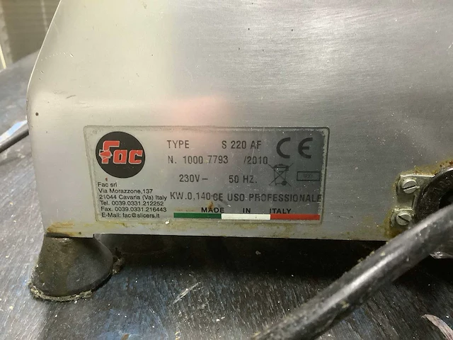 2010 fac s 220 af snijmachine - afbeelding 4 van  4