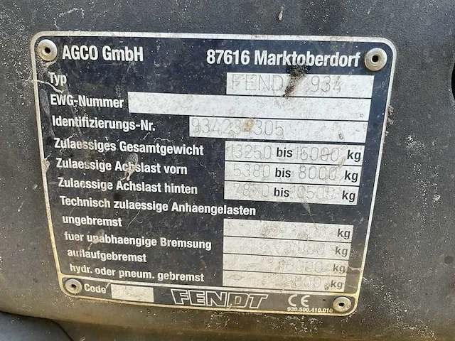 2010 fendt 936 vario vierwielaangedreven landbouwtractor - afbeelding 28 van  34