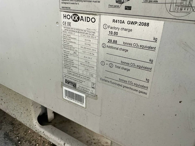 2010 hokkaido hcsu 5005 xrv-p koelinstallatie buitenunit (3x) - afbeelding 9 van  10