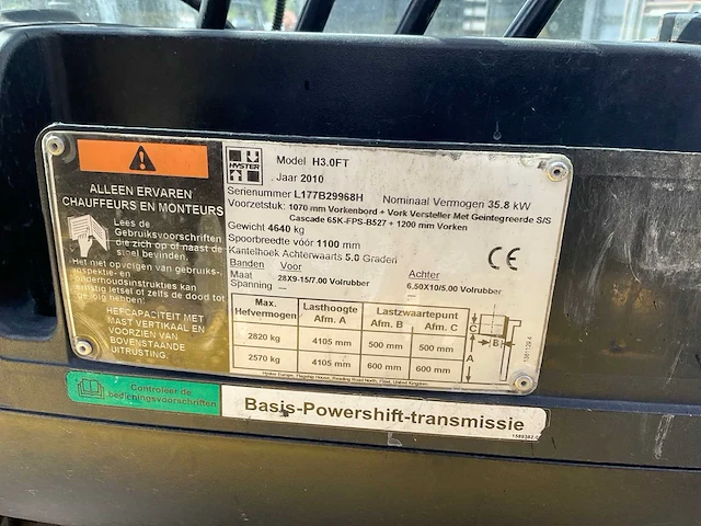 2010 hyster h3.0ft vorkheftruck - afbeelding 8 van  16