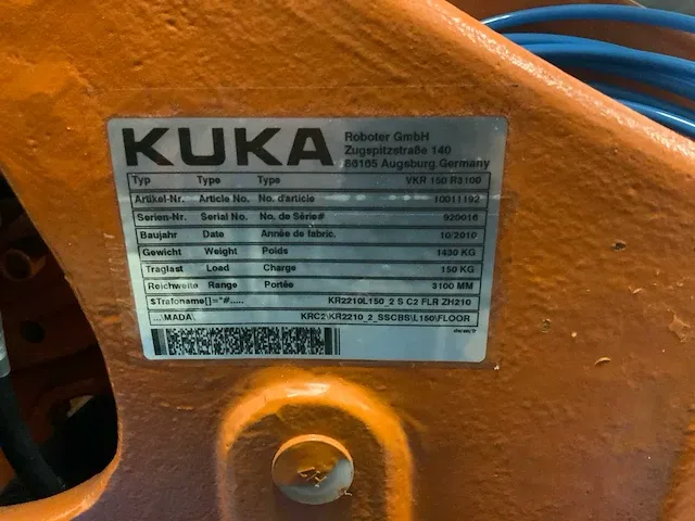 2010 kuka vkr 150 r3100 handlingrobot - afbeelding 9 van  13