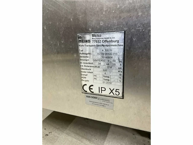 2010 meiko k 200 pi vaatwaskorven tranportmachine - afbeelding 13 van  13