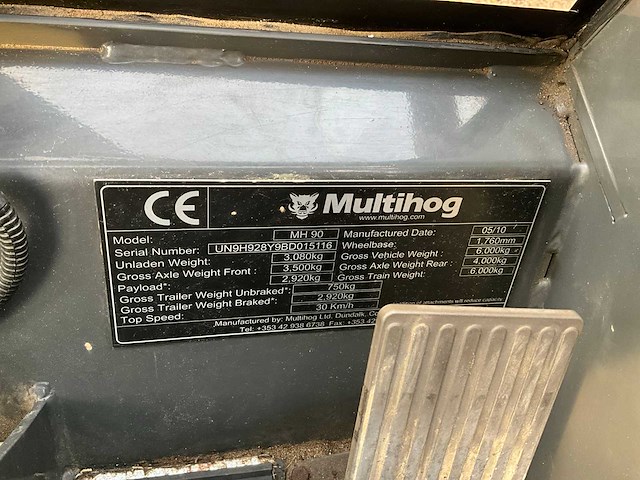 2010 multihog mh90 vierwielaangedreven werktuigendrager t-03-dph - afbeelding 24 van  30