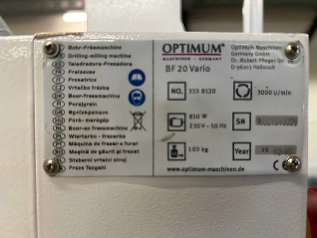 2010 optimum optimill bf 20 vario cnc boor-freesmachine - afbeelding 17 van  24