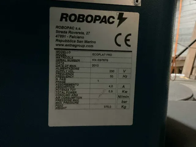 2010 robopac ecoplat frd palletfoliewikkelaar - afbeelding 2 van  10