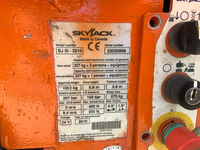2010 skyjack sjiii-3219 hoogwerker - afbeelding 11 van  27