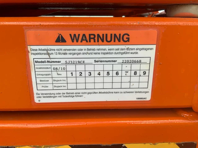 2010 skyjack sjiii-3219 hoogwerker - afbeelding 13 van  27