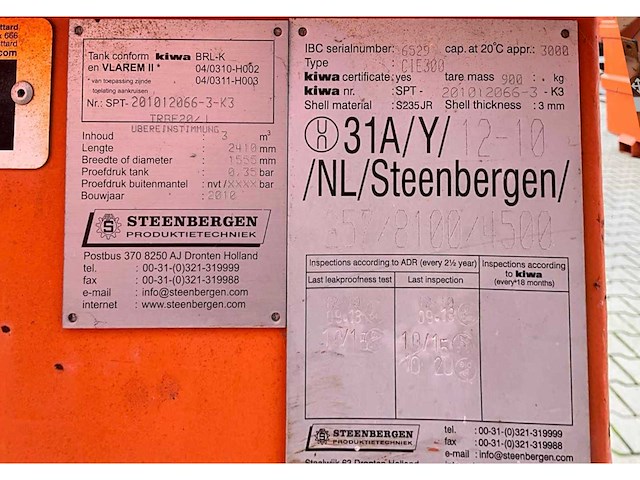 2010 steenbergen cie 300 brandstof opslagtank - afbeelding 7 van  15