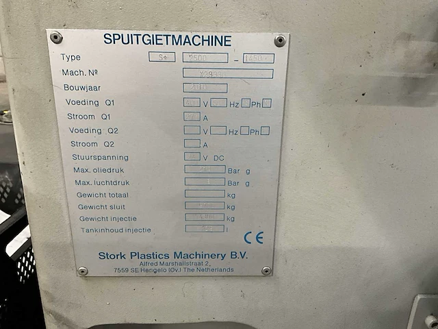 2010 stork s+-2500-1450 spuitgietmachine - afbeelding 7 van  18