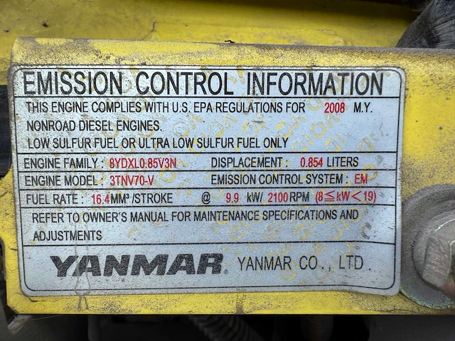 2010 yanmar sv17 minigraafmachine - afbeelding 21 van  29