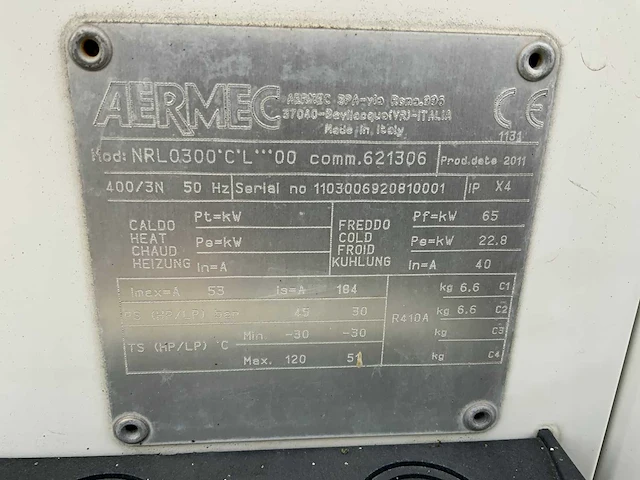 2011 aermec nrl0300 chiller warmtepomp - afbeelding 8 van  9