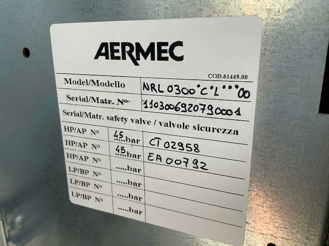 2011 aermec nrl0300 chiller warmtepomp - afbeelding 9 van  9
