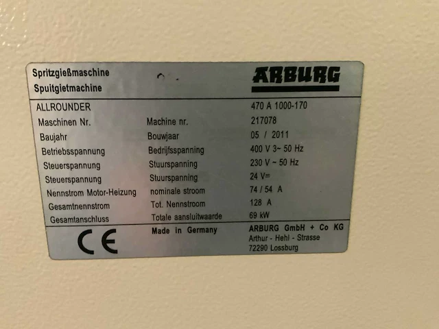 2011 arburg allrounder 470 a 1000-170 a spuitgietmachine - afbeelding 8 van  8