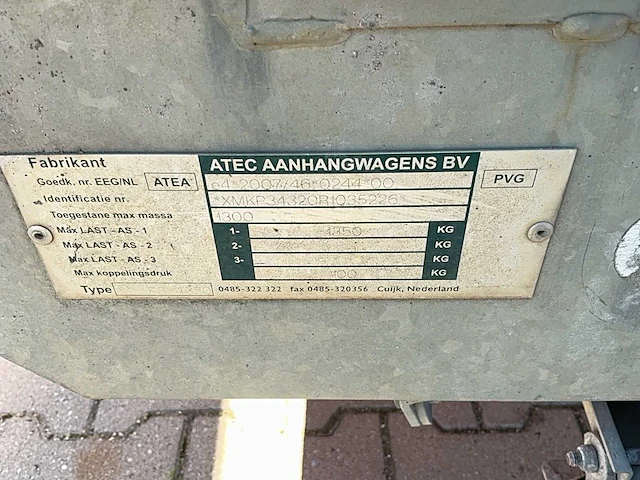 2011 atec / brouwer sm400l schaft aanhangwagen - afbeelding 17 van  17