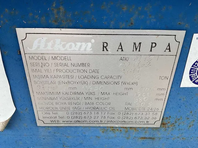 2011 atkom rampa m121 laadramp - afbeelding 7 van  9