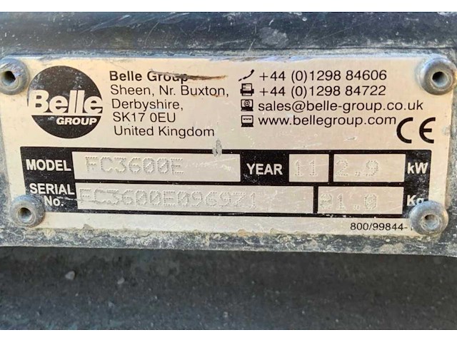 2011 belle fc3600e trilplaat - afbeelding 6 van  6