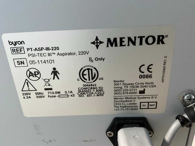 2011 byron asprirator psi-tec iii aspriratie system - afbeelding 6 van  6