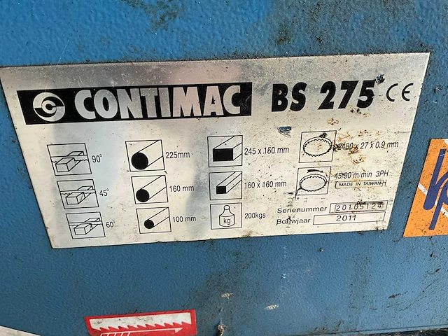 2011 contimac bs275 lintzaagmachine - afbeelding 2 van  13