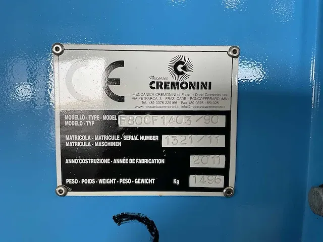 2011 cremonini f80cf1403/90 beregeningspomp - afbeelding 4 van  12