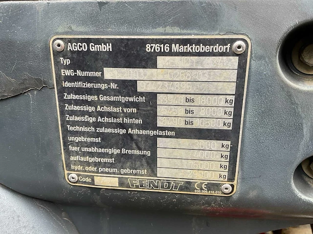 2011 fendt 936 vierwielaangedreven landbouwtractor - afbeelding 42 van  47