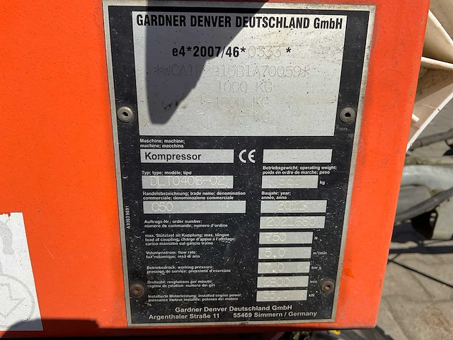 2011 gardner denver / compair c50 dlt0408-02 compressor aanhangwagen - afbeelding 11 van  19