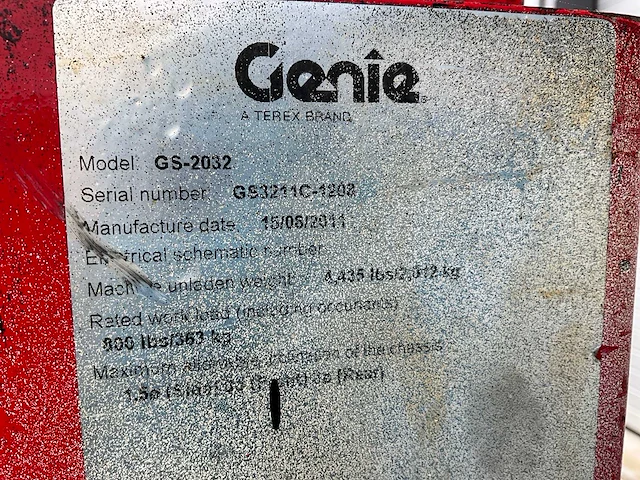 2011 genie gs-2032 hoogwerker - afbeelding 4 van  12