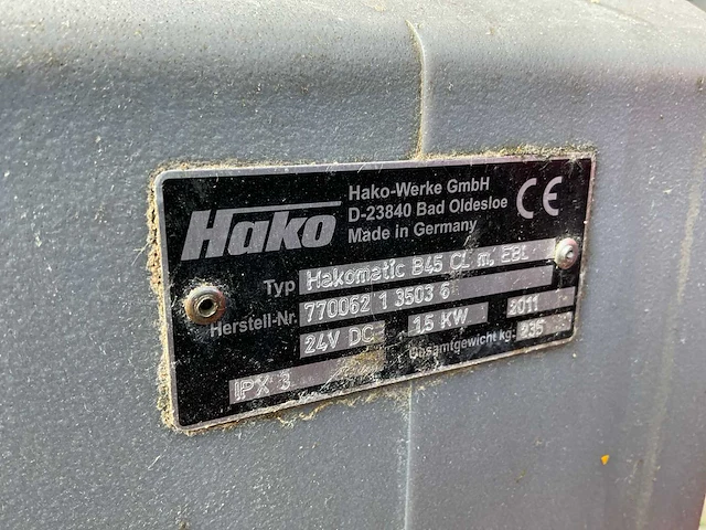 2011 hako hakomatic b45 cl schrob-zuigmachine - afbeelding 7 van  7