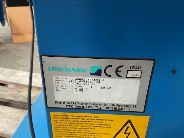 2011 hofmann geodyna 4500-2 banden balanceerapparaat - afbeelding 8 van  8