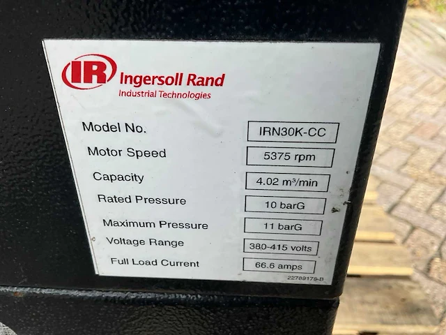 2011 ingersoll rand irn30k-cc schroefcompressor - afbeelding 3 van  11