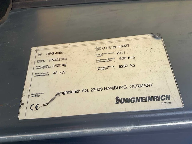 2011 jungheinrich dfg435s vorkheftruck - afbeelding 11 van  19