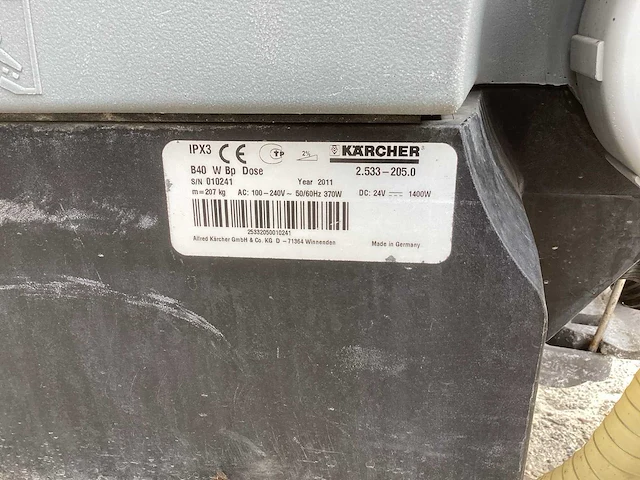 2011 kärcher professional b 40w vloerreiniger - afbeelding 8 van  12