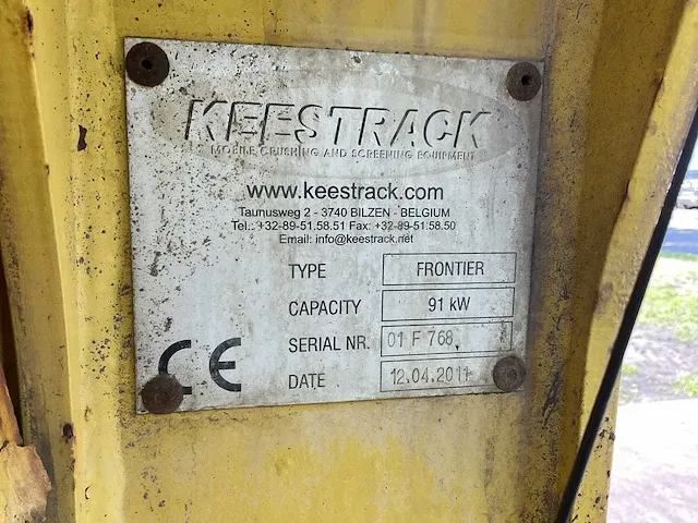 2011 keestrack frontier mobiele zeefinstallatie - afbeelding 41 van  46