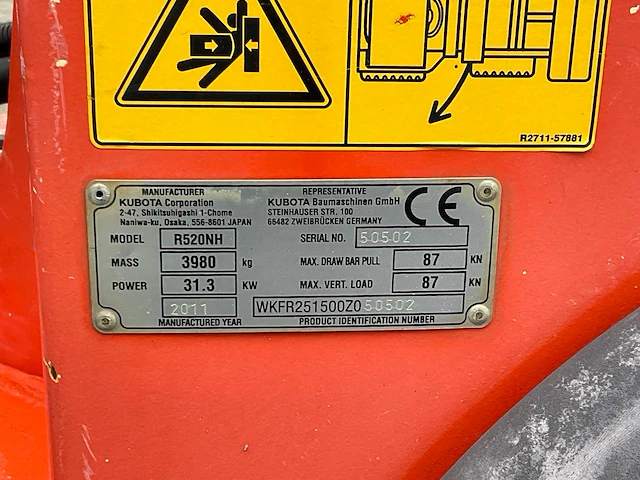 2011 kubota r520nh shovel - afbeelding 28 van  34