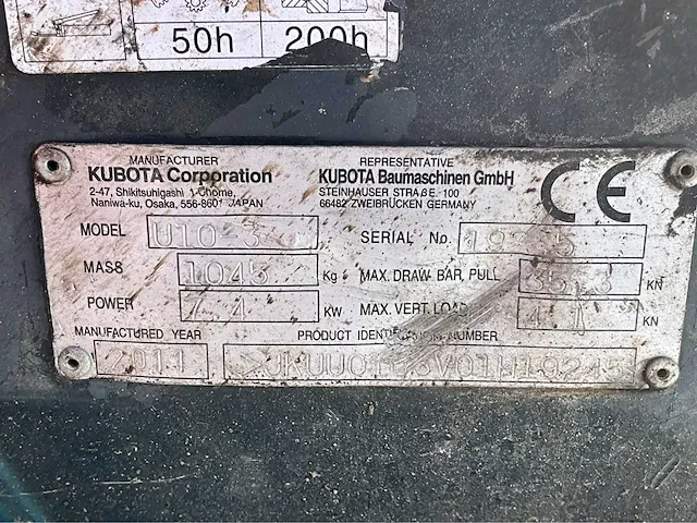 2011 kubota u10-3 vhg mini graafmachine - afbeelding 17 van  24