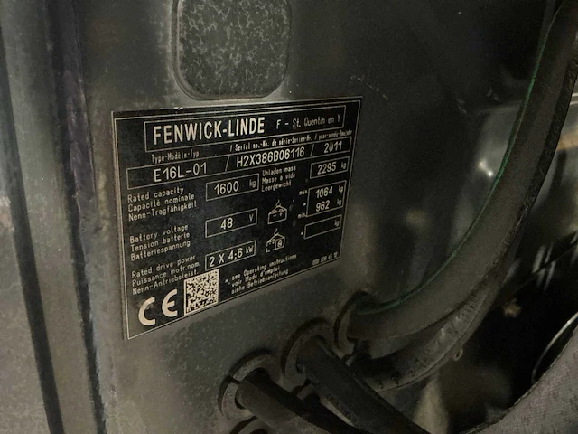 2011 linde e16l-01 vorkheftruck - afbeelding 7 van  15