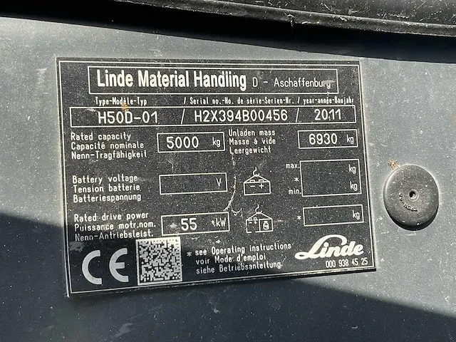 2011 linde h50d-01 vorkheftruck - afbeelding 17 van  24