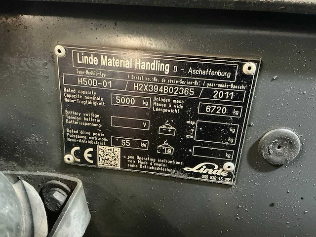 2011 linde h50d-01 vorkheftruck - afbeelding 8 van  16