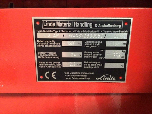 2011 linde l16ap stapelaar - afbeelding 2 van  10