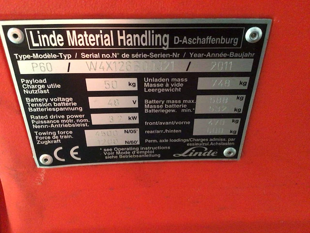 2011 linde p60 industriële trekker - afbeelding 2 van  10