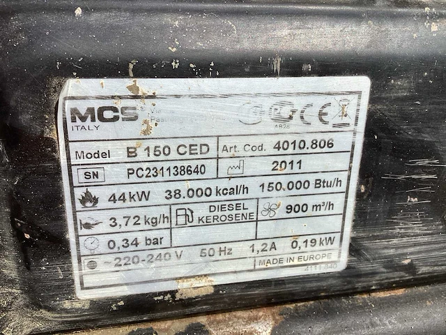 2011 master b 150 ced heteluchtkanon - afbeelding 3 van  3