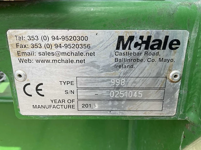 2011 mchale 998 balenwikkelaar - afbeelding 9 van  17