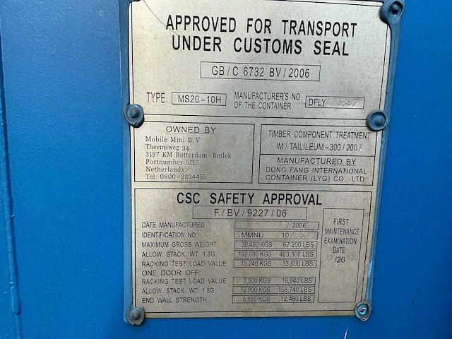 2011 ms20-10h zeecontainer - afbeelding 24 van  25