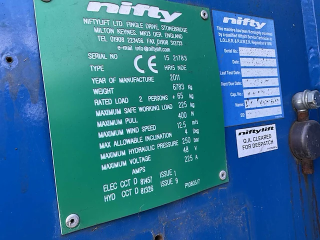 2011 nifty lift heightrider hr15 nde hoogwerker - afbeelding 16 van  19